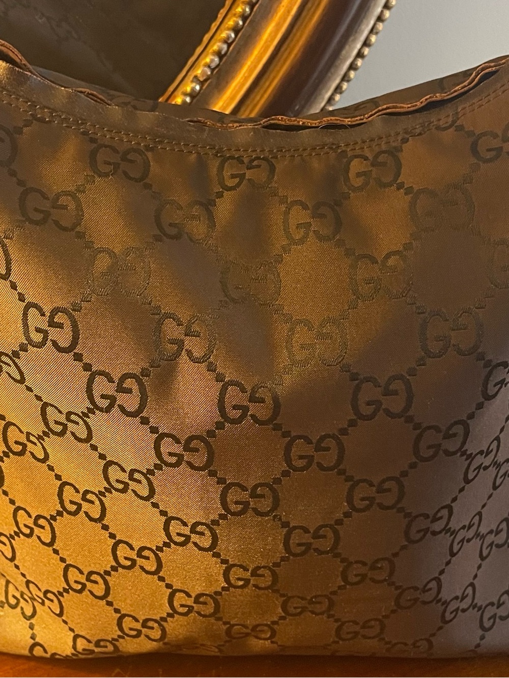 Gucci Brown GG Monogram Hobo Shoulder Bag - Picture 1 of 10